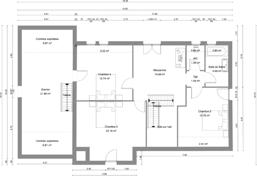 Plan 2D d'une maison