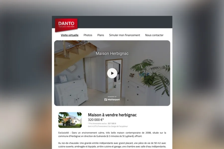 Mini-site de présentation d'un bien